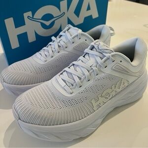 Hoka One One Bondi 7 White White Running Shoes Sz 9